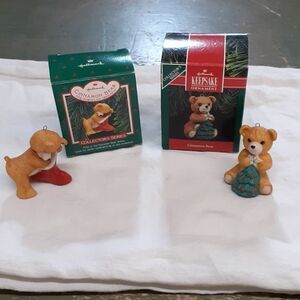 2 Hallmark Keepsake Cinnamon Bear ornaments